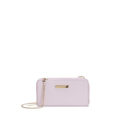 Wisteria-colored leather clutch wallet