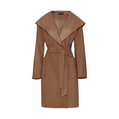 Leather-colored suede coat