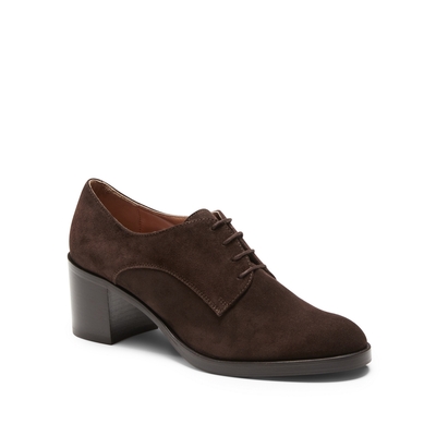 Women’s cocoa brown suede derby shoe