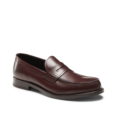 Band loafer in burgundy leather