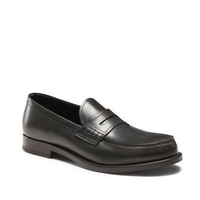 Band loafer in green leather