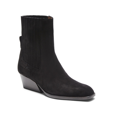Cowboy boots in soft black suede
